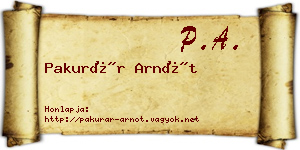 Pakurár Arnót névjegykártya